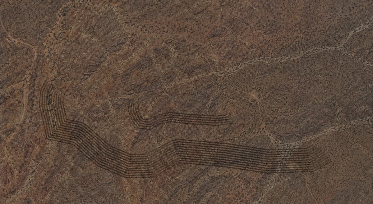 GeoTIFF orthophoto draped over a mine surface in Incline.