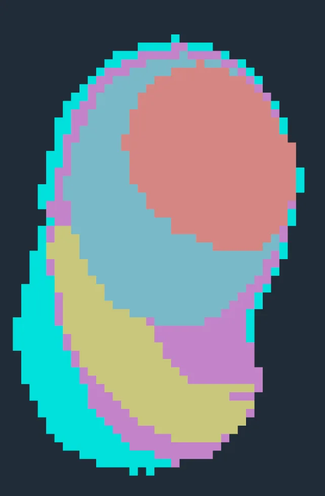 Marvin: directional shells for another mining direction, in plan